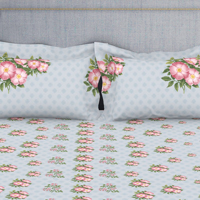Indie Flora Floral 100% Cotton Double Bedsheet - Essentials by Spaces
