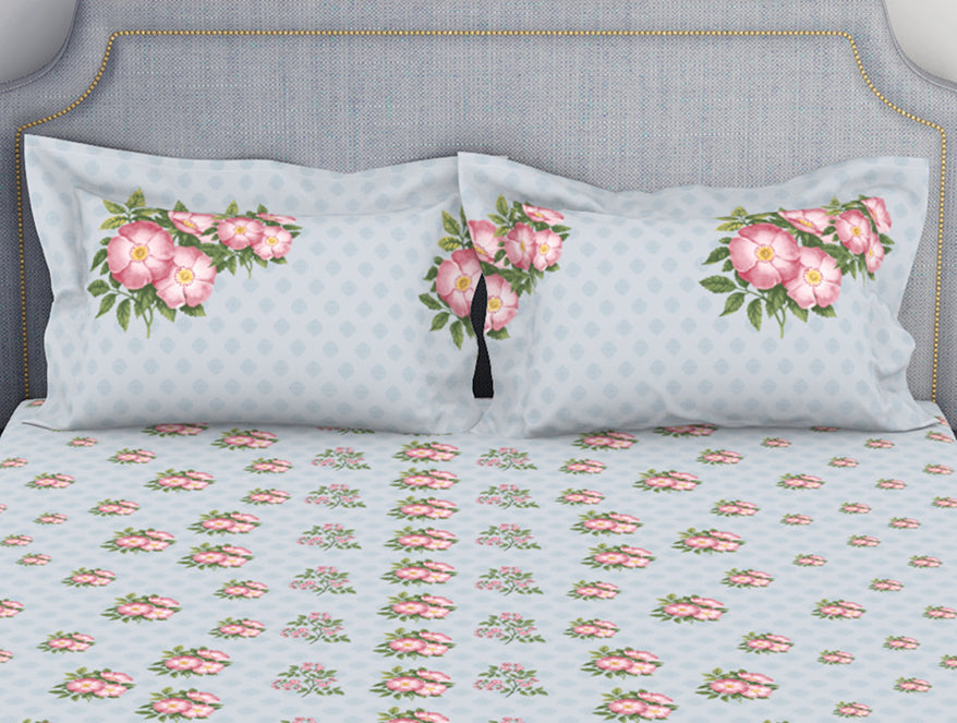 Indie Flora Floral 100% Cotton Double Bedsheet - Essentials by Spaces