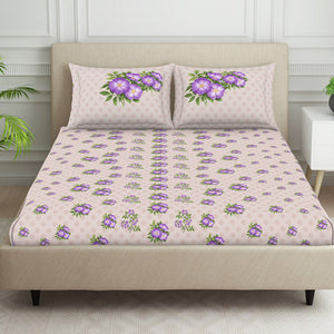 Indie Flora Floral 100% Cotton Double Bedsheet - Essentials by Spaces