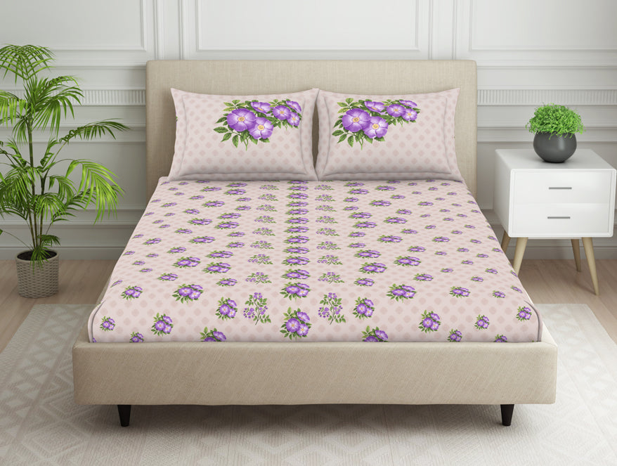 Indie Flora Floral 100% Cotton Double Bedsheet - Essentials by Spaces
