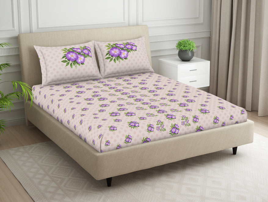 Indie Flora Floral 100% Cotton Double Bedsheet - Essentials by Spaces