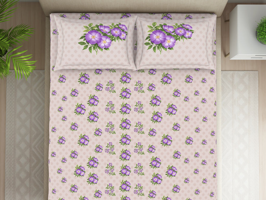 Indie Flora Floral 100% Cotton Double Bedsheet - Essentials by Spaces