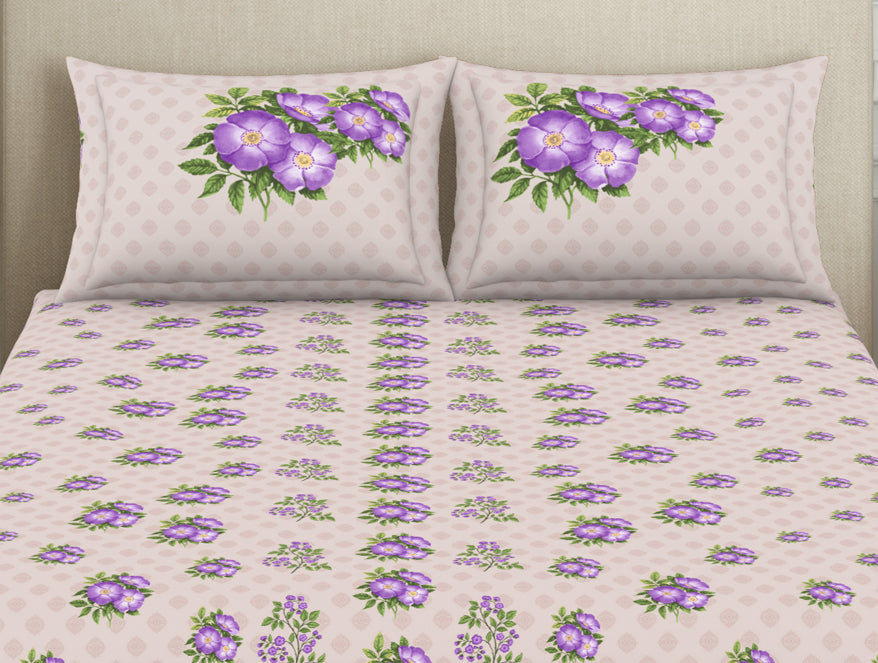 Indie Flora Floral 100% Cotton Double Bedsheet - Essentials by Spaces