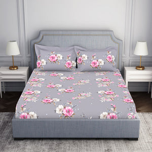 Indie Flora Floral 100% Cotton Double Bedsheet - Essentials by Spaces