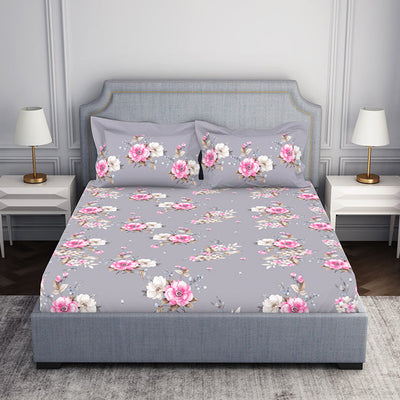 Indie Flora Floral 100% Cotton Double Bedsheet - Essentials by Spaces