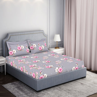 Indie Flora Floral 100% Cotton Double Bedsheet - Essentials by Spaces