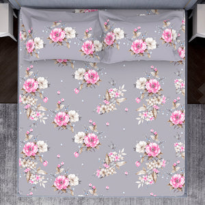 Indie Flora Floral 100% Cotton Double Bedsheet - Essentials by Spaces