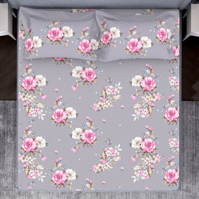 Indie Flora Floral 100% Cotton Double Bedsheet - Essentials by Spaces