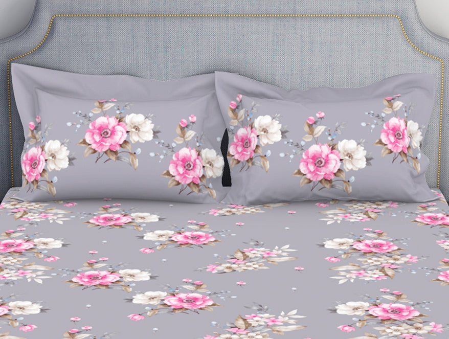 Indie Flora Floral 100% Cotton Double Bedsheet - Essentials by Spaces