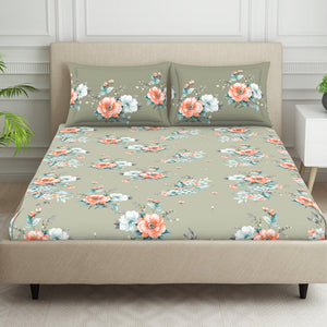 Indie Flora Floral 100% Cotton Double Bedsheet - Essentials by Spaces
