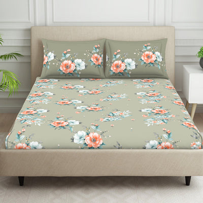 Indie Flora Floral 100% Cotton Double Bedsheet - Essentials by Spaces