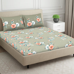 Indie Flora Floral 100% Cotton Double Bedsheet - Essentials by Spaces