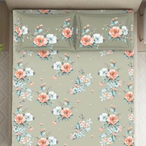 Indie Flora Floral 100% Cotton Double Bedsheet - Essentials by Spaces