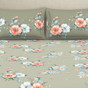 Indie Flora Floral 100% Cotton Double Bedsheet - Essentials by Spaces