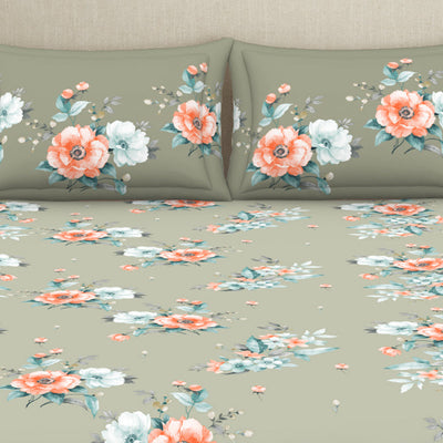 Indie Flora Floral 100% Cotton Double Bedsheet - Essentials by Spaces