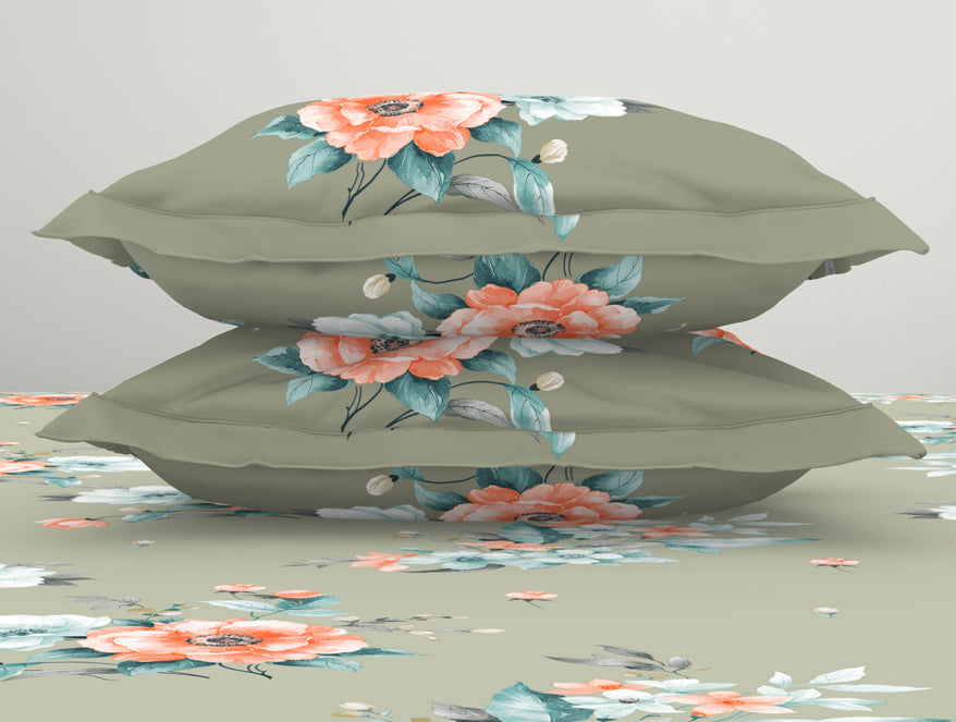 Indie Flora Floral 100% Cotton Double Bedsheet - Essentials by Spaces