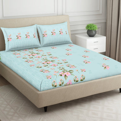 Indie Flora Floral 100% Cotton Double Bedsheet - Essentials by Spaces