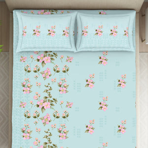 Indie Flora Floral 100% Cotton Double Bedsheet - Essentials by Spaces