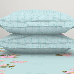 Indie Flora Floral 100% Cotton Double Bedsheet - Essentials by Spaces