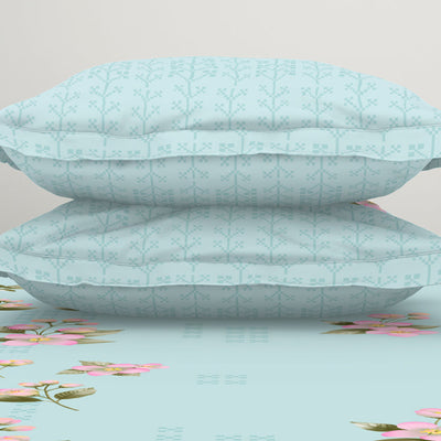 Indie Flora Floral 100% Cotton Double Bedsheet - Essentials by Spaces
