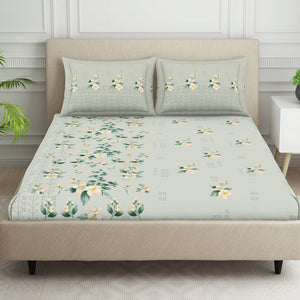 Indie Flora Floral 100% Cotton Double Bedsheet - Essentials by Spaces