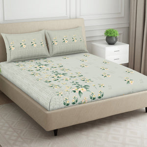 Indie Flora Floral 100% Cotton Double Bedsheet - Essentials by Spaces