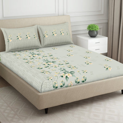 Indie Flora Floral 100% Cotton Double Bedsheet - Essentials by Spaces