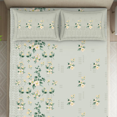 Indie Flora Floral 100% Cotton Double Bedsheet - Essentials by Spaces