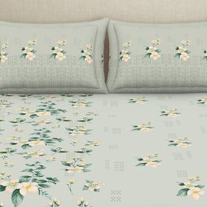 Indie Flora Floral 100% Cotton Double Bedsheet - Essentials by Spaces