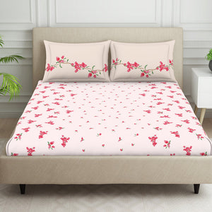 Indie Flora Floral 100% Cotton Double Bedsheet - Essentials by Spaces