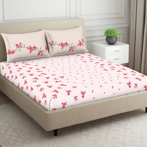 Indie Flora Floral 100% Cotton Double Bedsheet - Essentials by Spaces
