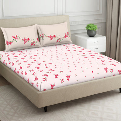 Indie Flora Floral 100% Cotton Double Bedsheet - Essentials by Spaces