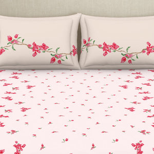 Indie Flora Floral 100% Cotton Double Bedsheet - Essentials by Spaces