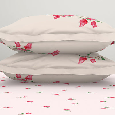 Indie Flora Floral 100% Cotton Double Bedsheet - Essentials by Spaces