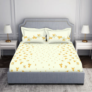 Indie Flora Floral 100% Cotton Double Bedsheet - Essentials by Spaces