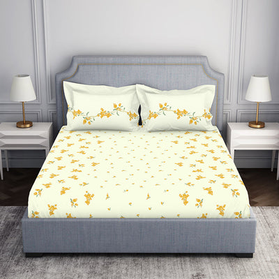 Indie Flora Floral 100% Cotton Double Bedsheet - Essentials by Spaces