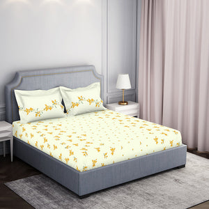 Indie Flora Floral 100% Cotton Double Bedsheet - Essentials by Spaces