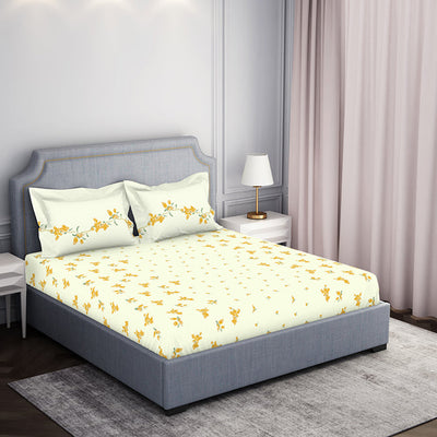 Indie Flora Floral 100% Cotton Double Bedsheet - Essentials by Spaces
