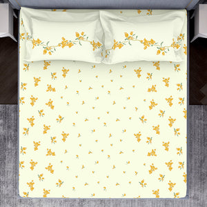 Indie Flora Floral 100% Cotton Double Bedsheet - Essentials by Spaces