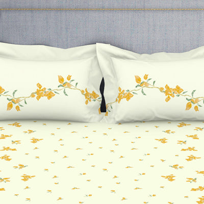 Indie Flora Floral 100% Cotton Double Bedsheet - Essentials by Spaces