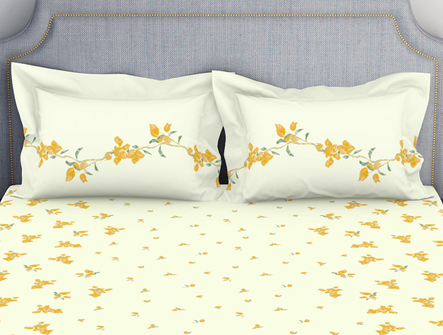 Indie Flora Floral 100% Cotton Double Bedsheet - Essentials by Spaces