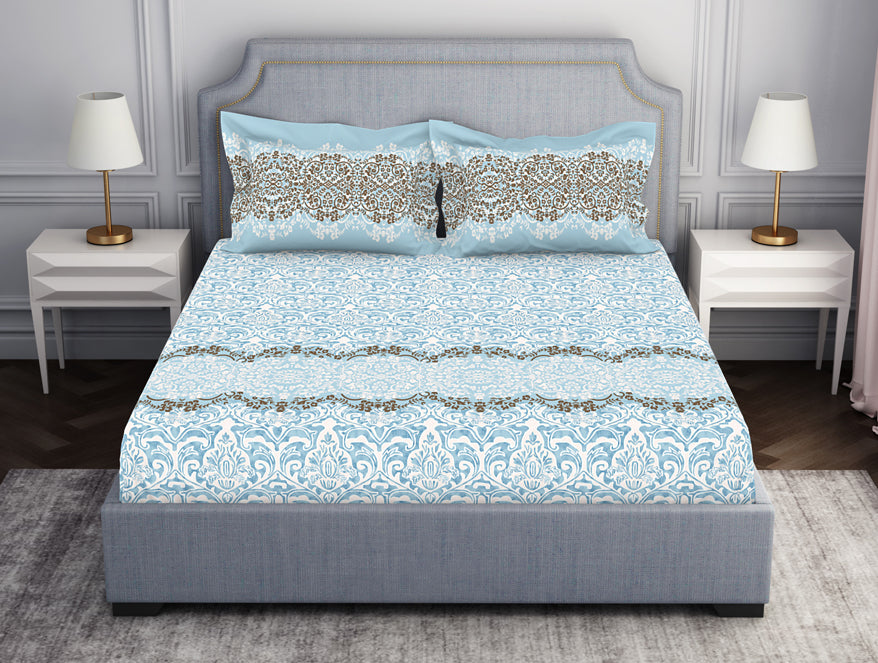 Ornamenta Ornate 100% Cotton Double Bedsheet - Essentials by Spaces