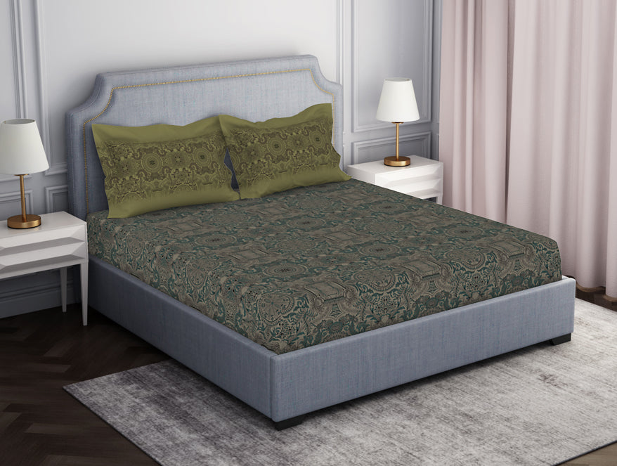 Ornamenta Ornate 100% Cotton Double Bedsheet - Essentials by Spaces