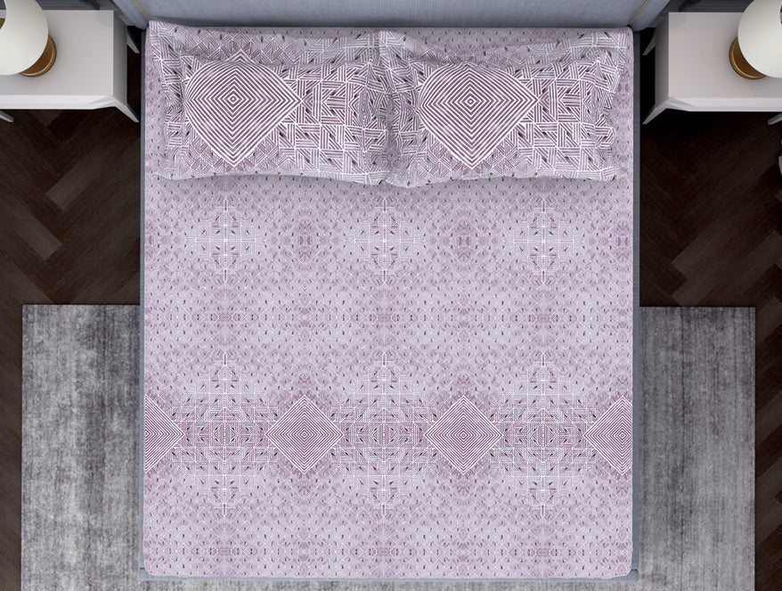 Tonalelgence Geometric 100% Cotton Double Bedsheet - Essentials by Spaces