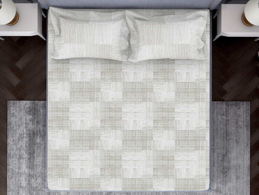 Tonalelgence Geometric 100% Cotton Double Bedsheet - Essentials by Spaces