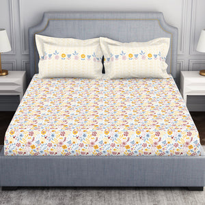 Youthopia Floral 100% Cotton Double Bedsheet - Essentials by Spaces