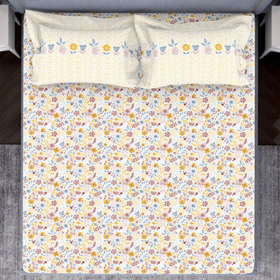Youthopia Floral 100% Cotton Double Bedsheet - Essentials by Spaces