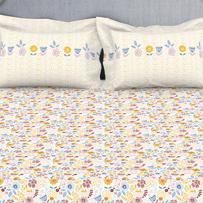 Youthopia Floral 100% Cotton Double Bedsheet - Essentials by Spaces