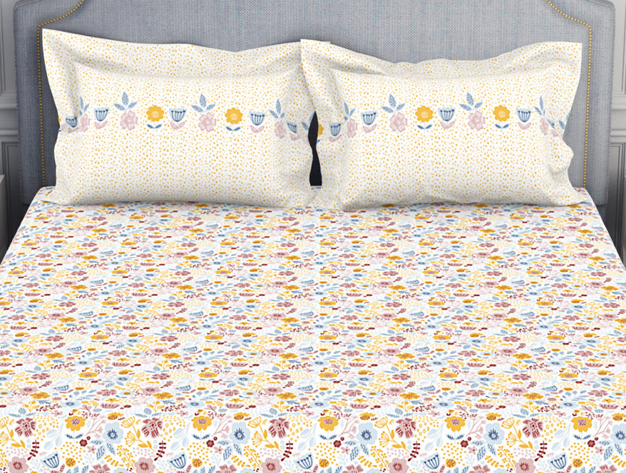 Youthopia Floral 100% Cotton Double Bedsheet - Essentials by Spaces
