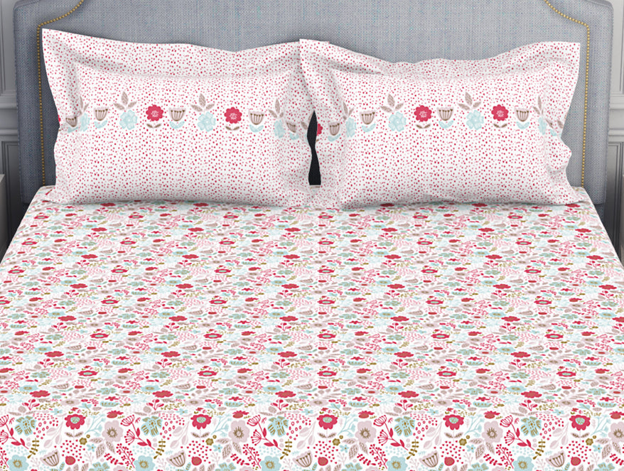 Youthopia Floral 100% Cotton Double Bedsheet - Essentials by Spaces